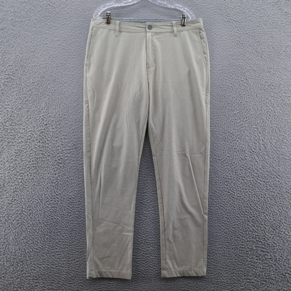 Linksoul Mens Chino Boardwalker Pants 34x29 Beige Straight Leg Performance